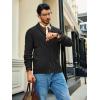 imageRuncati Mens Cable Knit Cardigan Sweater Shawl Collar Casual Button Down Long Sleeve SweatersBlack