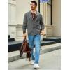 imageRuncati Mens Cable Knit Cardigan Sweater Shawl Collar Casual Button Down Long Sleeve SweatersGrey