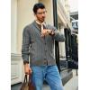 imageRuncati Mens Cable Knit Cardigan Sweater Shawl Collar Casual Button Down Long Sleeve SweatersGrey