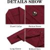 imageRuncati Mens Cable Knit Cardigan Sweater Shawl Collar Casual Button Down Long Sleeve SweatersRed