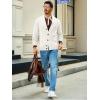 imageRuncati Mens Cable Knit Cardigan Sweater Shawl Collar Casual Button Down Long Sleeve SweatersWhite