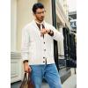 imageRuncati Mens Cable Knit Cardigan Sweater Shawl Collar Casual Button Down Long Sleeve SweatersWhite