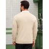 imageRuncati Mens Henley Knit Sweater Long Sleeve Quarter Button Pullover Sweaters Casual Fall TopsBeige