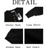 imageRuncati Mens Henley Knit Sweater Long Sleeve Quarter Button Pullover Sweaters Casual Fall TopsBlack