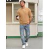 imageRuncati Mens Henley Knit Sweater Long Sleeve Quarter Button Pullover Sweaters Casual Fall TopsDark Khaki