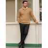 imageRuncati Mens Henley Knit Sweater Long Sleeve Quarter Button Pullover Sweaters Casual Fall TopsDark Khaki