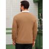 imageRuncati Mens Henley Knit Sweater Long Sleeve Quarter Button Pullover Sweaters Casual Fall TopsLight Brown
