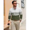 imageRuncati Mens Quarter Zip Sweaters Mock Neck Pullover Sweater Knitted Casual Color Block Fall Winter SweatersArmy Green