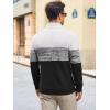 imageRuncati Mens Quarter Zip Sweaters Mock Neck Pullover Sweater Knitted Casual Color Block Fall Winter SweatersBlack