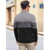 imageRuncati Mens Quarter Zip Sweaters Mock Neck Pullover Sweater Knitted Casual Color Block Fall Winter SweatersDark Grey