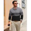 imageRuncati Mens Quarter Zip Sweaters Mock Neck Pullover Sweater Knitted Casual Color Block Fall Winter SweatersDark Grey
