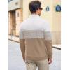 imageRuncati Mens Quarter Zip Sweaters Mock Neck Pullover Sweater Knitted Casual Color Block Fall Winter SweatersKhaki