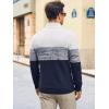 imageRuncati Mens Quarter Zip Sweaters Mock Neck Pullover Sweater Knitted Casual Color Block Fall Winter SweatersNavy