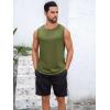 imageRuncati Mens Sleeveless Tank Tops Workout Cut Off Shirt Muscle Athletic Gym Summer Beach T ShirtsArmy Green
