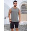 imageRuncati Mens Sleeveless Tank Tops Workout Cut Off Shirt Muscle Athletic Gym Summer Beach T ShirtsGray