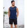 imageRuncati Mens Sleeveless Tank Tops Workout Cut Off Shirt Muscle Athletic Gym Summer Beach T ShirtsNavy