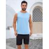 imageRuncati Mens Sleeveless Tank Tops Workout Cut Off Shirt Muscle Athletic Gym Summer Beach T ShirtsSky Blue