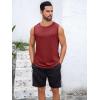 imageRuncati Mens Sleeveless Tank Tops Workout Cut Off Shirt Muscle Athletic Gym Summer Beach T ShirtsWine Red