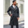 imageRuncati Mens Trench Coat Double Breasted Notched Lapel Casual Belted Windbreaker Fall Classic Long Jacket OvercoatDark Grey
