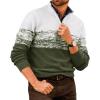 imageRuncati Mens Quarter Zip Sweaters Mock Neck Pullover Sweater Knitted Casual Color Block Fall Winter SweatersArmy Green