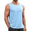 imageRuncati Mens Sleeveless Tank Tops Workout Cut Off Shirt Muscle Athletic Gym Summer Beach T ShirtsSky Blue