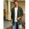imageRuncati Mens Long Cardigan Sweater Casual Ruffle Shawl Collar Open Front Cardigan Knit Drape Cape Winter SweatersArmy Green