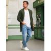 imageRuncati Mens Long Cardigan Sweater Casual Ruffle Shawl Collar Open Front Cardigan Knit Drape Cape Winter SweatersArmy Green