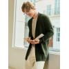 imageRuncati Mens Long Cardigan Sweater Casual Ruffle Shawl Collar Open Front Cardigan Knit Drape Cape Winter SweatersArmy Green