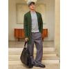 imageRuncati Mens Long Cardigan Sweater Casual Ruffle Shawl Collar Open Front Cardigan Knit Drape Cape Winter SweatersArmy Green