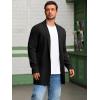 imageRuncati Mens Long Cardigan Sweater Casual Ruffle Shawl Collar Open Front Cardigan Knit Drape Cape Winter SweatersBlack