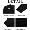 imageRuncati Mens Long Cardigan Sweater Casual Ruffle Shawl Collar Open Front Cardigan Knit Drape Cape Winter SweatersBlack