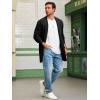 imageRuncati Mens Long Cardigan Sweater Casual Ruffle Shawl Collar Open Front Cardigan Knit Drape Cape Winter SweatersBlack