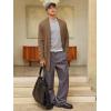 imageRuncati Mens Long Cardigan Sweater Casual Ruffle Shawl Collar Open Front Cardigan Knit Drape Cape Winter SweatersBrown