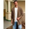 imageRuncati Mens Long Cardigan Sweater Casual Ruffle Shawl Collar Open Front Cardigan Knit Drape Cape Winter SweatersBrown