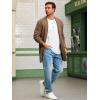 imageRuncati Mens Long Cardigan Sweater Casual Ruffle Shawl Collar Open Front Cardigan Knit Drape Cape Winter SweatersBrown