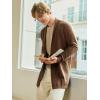 imageRuncati Mens Long Cardigan Sweater Casual Ruffle Shawl Collar Open Front Cardigan Knit Drape Cape Winter SweatersBrown