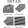 imageRuncati Mens Long Cardigan Sweater Casual Ruffle Shawl Collar Open Front Cardigan Knit Drape Cape Winter SweatersGray