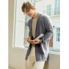 imageRuncati Mens Long Cardigan Sweater Casual Ruffle Shawl Collar Open Front Cardigan Knit Drape Cape Winter SweatersGray