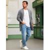 imageRuncati Mens Long Cardigan Sweater Casual Ruffle Shawl Collar Open Front Cardigan Knit Drape Cape Winter SweatersGray