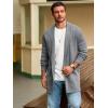 imageRuncati Mens Long Cardigan Sweater Casual Ruffle Shawl Collar Open Front Cardigan Knit Drape Cape Winter SweatersGray