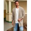 imageRuncati Mens Long Cardigan Sweater Casual Ruffle Shawl Collar Open Front Cardigan Knit Drape Cape Winter SweatersKhaki