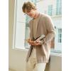 imageRuncati Mens Long Cardigan Sweater Casual Ruffle Shawl Collar Open Front Cardigan Knit Drape Cape Winter SweatersKhaki