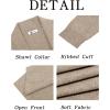 imageRuncati Mens Long Cardigan Sweater Casual Ruffle Shawl Collar Open Front Cardigan Knit Drape Cape Winter SweatersKhaki