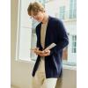 imageRuncati Mens Long Cardigan Sweater Casual Ruffle Shawl Collar Open Front Cardigan Knit Drape Cape Winter SweatersNavy