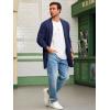 imageRuncati Mens Long Cardigan Sweater Casual Ruffle Shawl Collar Open Front Cardigan Knit Drape Cape Winter SweatersNavy