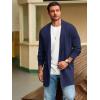 imageRuncati Mens Long Cardigan Sweater Casual Ruffle Shawl Collar Open Front Cardigan Knit Drape Cape Winter SweatersNavy