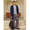 imageRuncati Mens Long Cardigan Sweater Casual Ruffle Shawl Collar Open Front Cardigan Knit Drape Cape Winter SweatersNavy