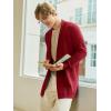 imageRuncati Mens Long Cardigan Sweater Casual Ruffle Shawl Collar Open Front Cardigan Knit Drape Cape Winter SweatersWine Red