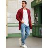 imageRuncati Mens Long Cardigan Sweater Casual Ruffle Shawl Collar Open Front Cardigan Knit Drape Cape Winter SweatersWine Red