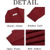 imageRuncati Mens Long Cardigan Sweater Casual Ruffle Shawl Collar Open Front Cardigan Knit Drape Cape Winter SweatersWine Red